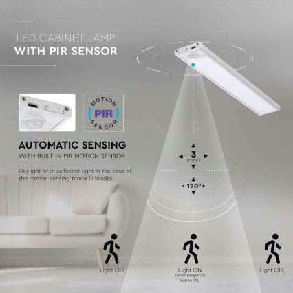 LED Podlinkové svítidlo se senzorem LED/1,5W/5V 3000K 1500 mAh