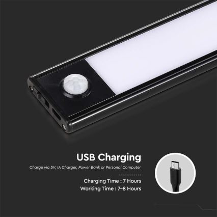 LED Podlinkové svítidlo se senzorem LED/2,5W/5V 4000K 3000 mAh