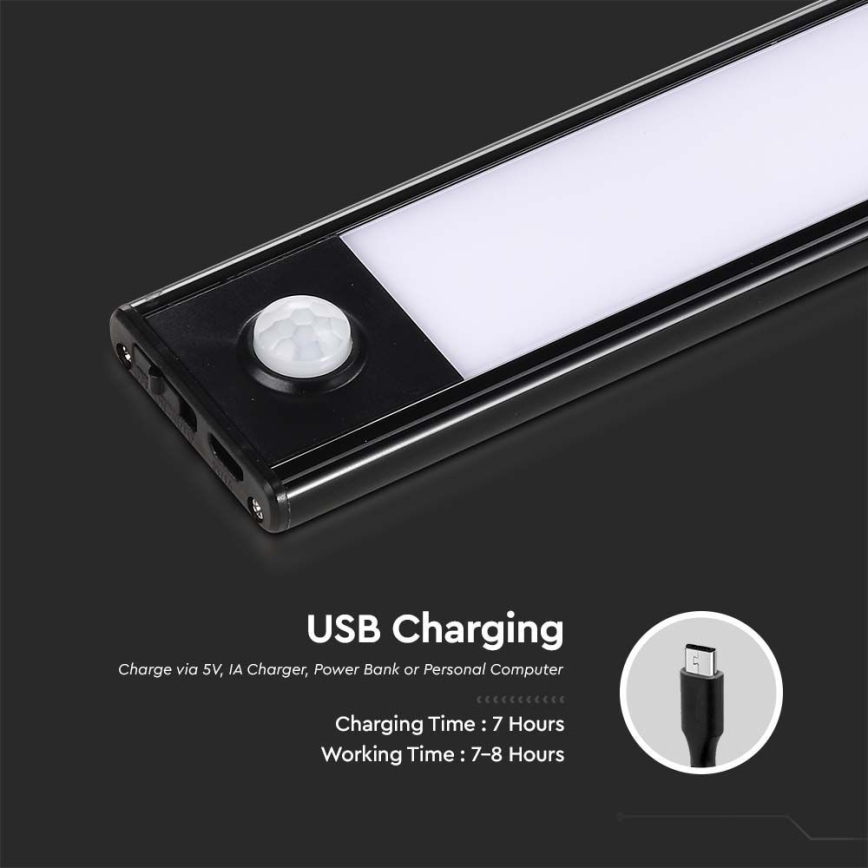 LED Podlinkové svítidlo se senzorem LED/2,5W/5V 4000K 3000 mAh