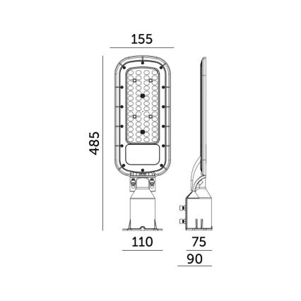 LED Pouliční lampa BRELUXO LED/100W/230V 4000K IP65