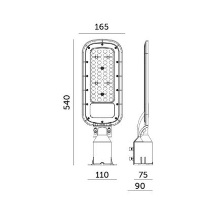 LED Pouliční lampa BRELUXO LED/150W/230V 4000K IP65