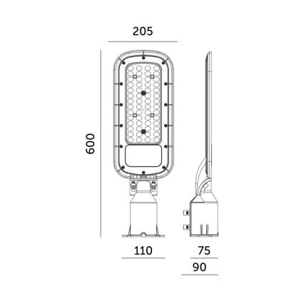 LED Pouliční lampa BRELUXO LED/200W/230V 4000K IP65
