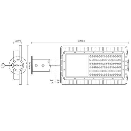 LED Pouliční lampa LED/100W/230V 5000K IP65