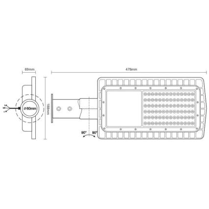 LED Pouliční lampa LED/30W/230V 2700K IP65