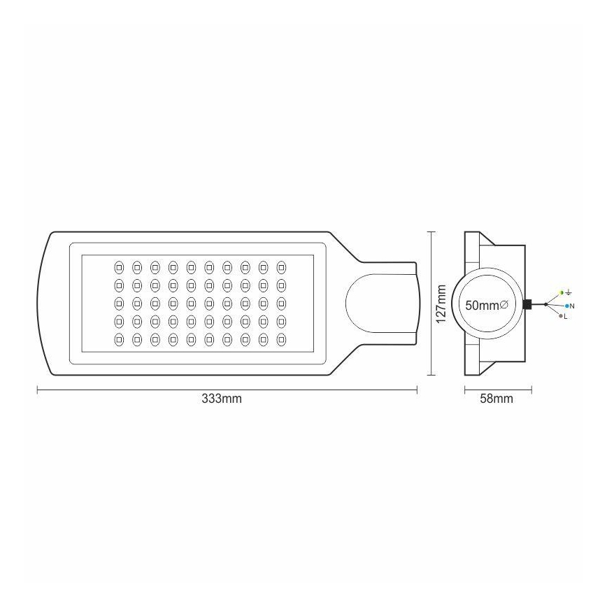 LED Pouliční lampa LED/50W/170-400V 4000K IP65