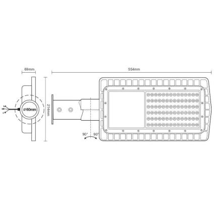 LED Pouliční lampa LED/60W/230V 5000K IP65