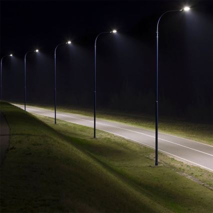 LED Pouliční lampa se senzorem soumraku SAMSUNG CHIP LED/100W/230V 4000K IP65 šedá