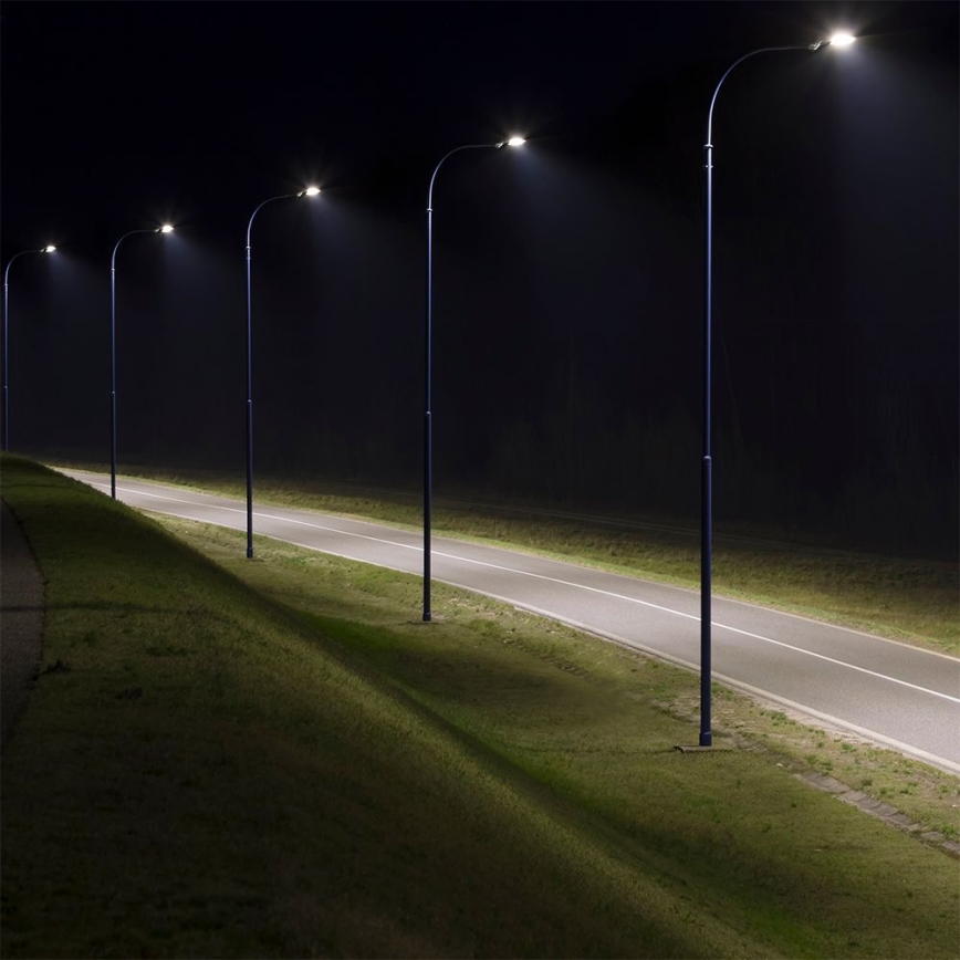 LED Pouliční lampa se senzorem soumraku SAMSUNG CHIP LED/100W/230V 4000K IP65 šedá