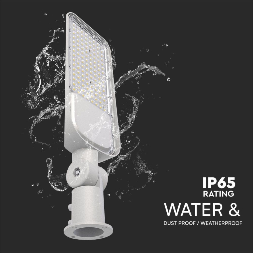 LED Pouliční lampa se senzorem soumraku SAMSUNG CHIP LED/100W/230V 4000K IP65 šedá