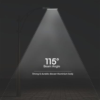 LED Pouliční lampa se senzorem soumraku SAMSUNG CHIP LED/100W/230V 4000K IP65 šedá