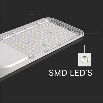 LED Pouliční lampa se senzorem soumraku SAMSUNG CHIP LED/100W/230V 4000K IP65 šedá