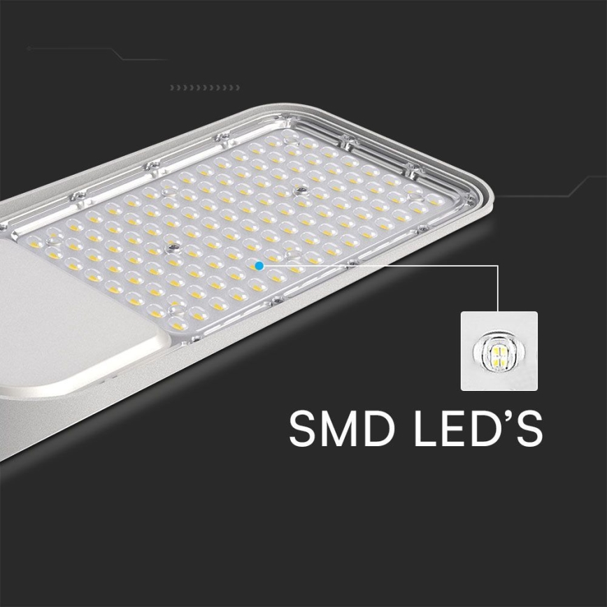 LED Pouliční lampa se senzorem soumraku SAMSUNG CHIP LED/100W/230V 4000K IP65 šedá