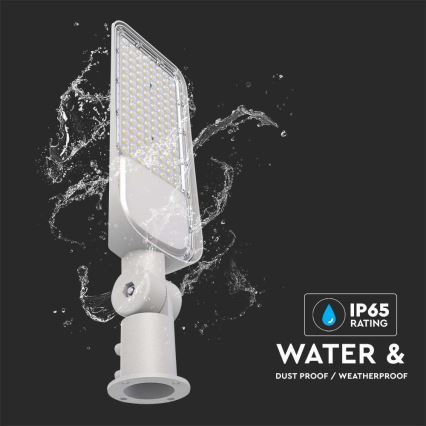 LED Pouliční lampa se senzorem soumraku SAMSUNG CHIP LED/100W/230V 6500K IP65 šedá