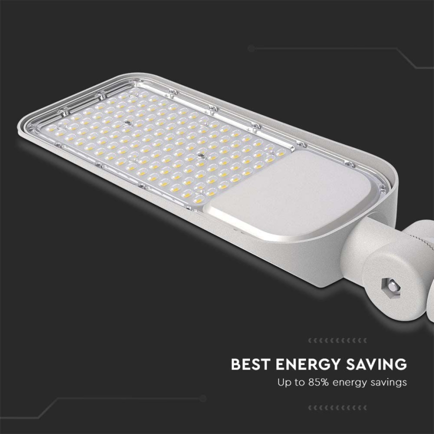 LED Pouliční lampa se senzorem soumraku SAMSUNG CHIP LED/100W/230V 6500K IP65 šedá