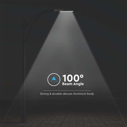 LED Pouliční lampa se senzorem soumraku SAMSUNG CHIP LED/100W/230V 6500K IP65 šedá