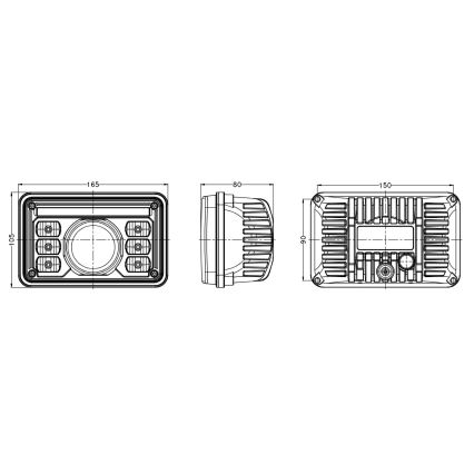 LED Přední světlo pro traktor LED/69W/10-30V IP69 5700K obdélníkový