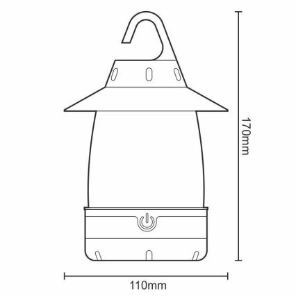 LED Přenosná lampa 3xLED/4xAA IPX4