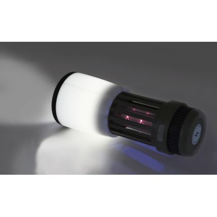 LED Přenosná nabíjecí lampa s lapačem hmyzu LED/2W/1800mAh/3xAAA IPX4 zelená