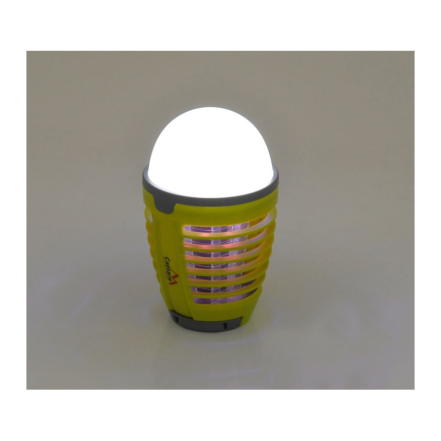 LED Přenosná nabíjecí lampa s lapačem hmyzu LED/2W/3,7V 1800 mAh IPX4 zelená