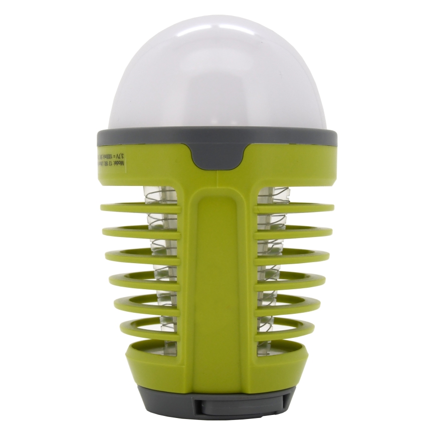 LED Přenosná nabíjecí lampa s lapačem hmyzu LED/2W/3,7V 1800 mAh IPX4 zelená