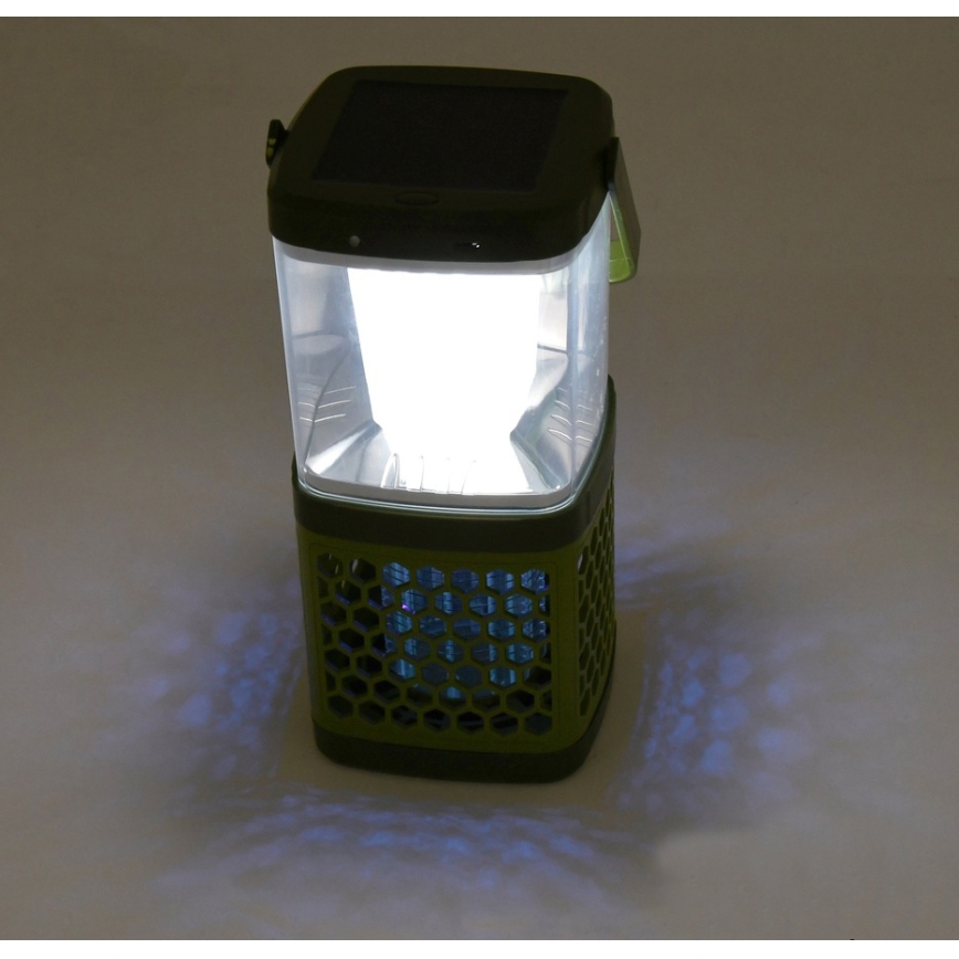 LED Přenosná nabíjecí lampa s lapačem hmyzu LED/3W/1800 mAh zelená