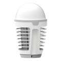 LED Přenosná nabíjecí lampa s lapačem hmyzu LED/5W/1800 mAh IPX4 bílá/šedá
