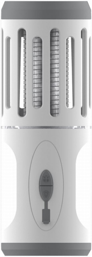 LED Přenosná nabíjecí lampa s lapačem hmyzu LED/6W/1800 mAh IPX4 bílá/šedá