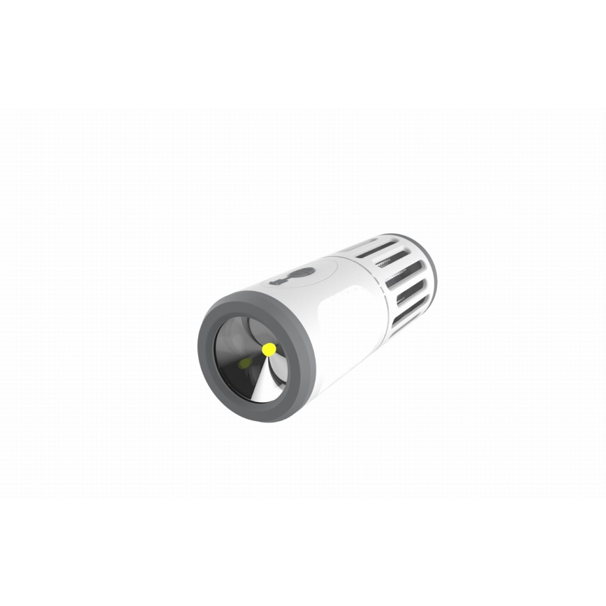 LED Přenosná nabíjecí lampa s lapačem hmyzu LED/6W/1800 mAh IPX4 bílá/šedá