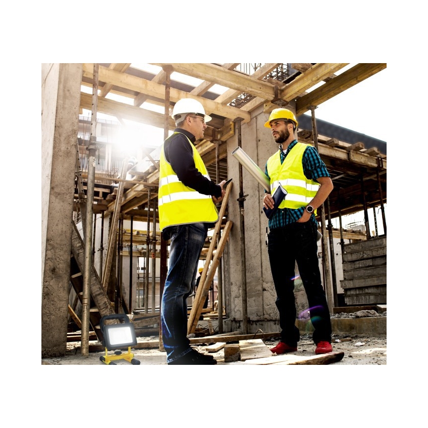 LED Stmívatelný přenosný reflektor TIGRA LED/20W/3,7V 4000K IP54 4400 mAh černá/žlutá