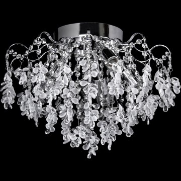 LED Přisazený lustr 4xE27/60W/230V + 4xLED/3W pr. 40 cm lesklý chrom