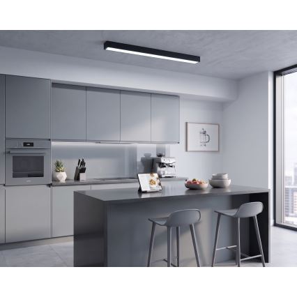 LED Přisazený/lustr na lanku LED/44W/230V 6000K 120 cm černá