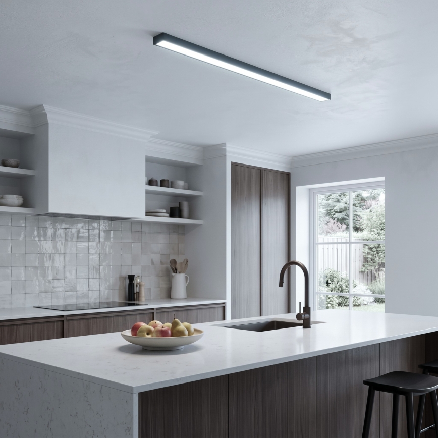LED Přisazený/lustr na lanku LED/44W/230V 6000K 120 cm černá