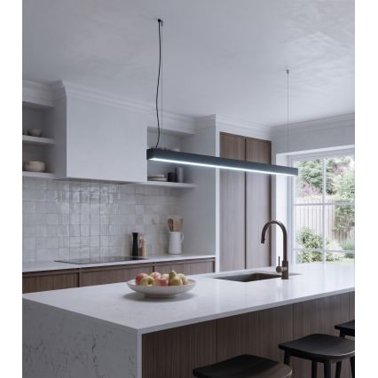 LED Přisazený/lustr na lanku LED/44W/230V 6000K 120 cm černá