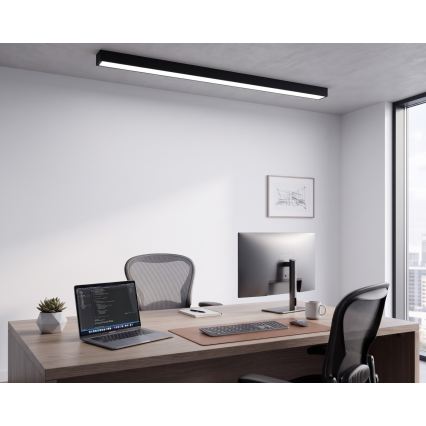 LED Přisazený/lustr na lanku LED/44W/230V 6000K 120 cm černá