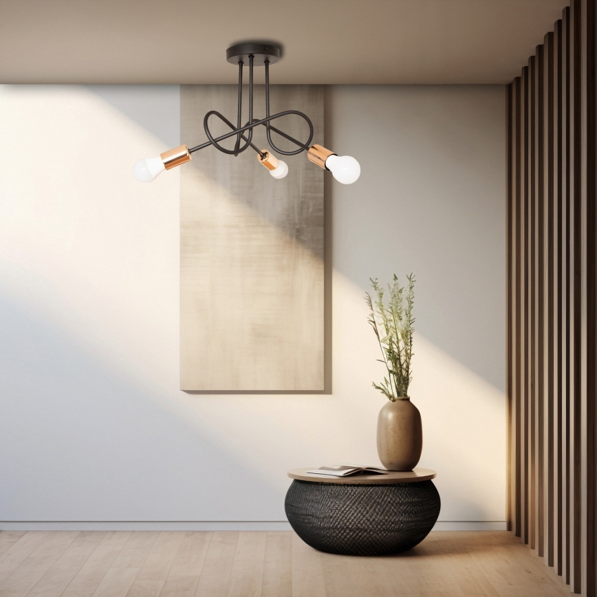 LED Přisazený lustr OXFORD 3xE27/15W/230V černá