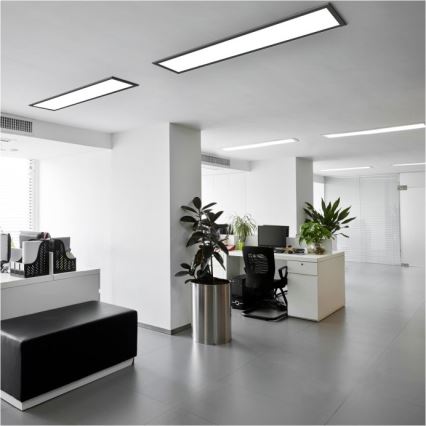 LED Přisazený panel BRISBANE LED/36W/230V 4000K 29,5x119 cm černá