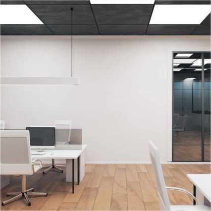 LED Přisazený panel BRISBANE LED/36W/230V 4000K 59,5x59,5 cm černá