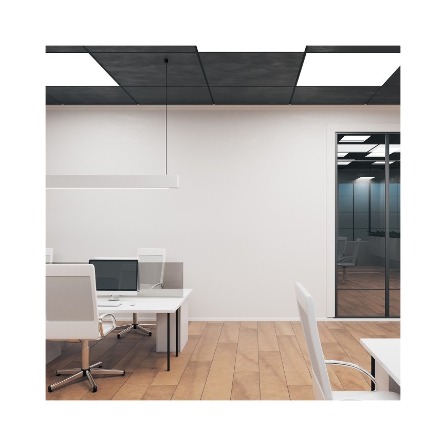 LED Přisazený panel BRISBANE LED/36W/230V 4000K 59,5x59,5 cm černá