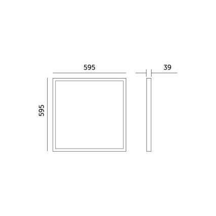 LED Přisazený panel BRISBANE LED/36W/230V 4000K 59,5x59,5 cm černá