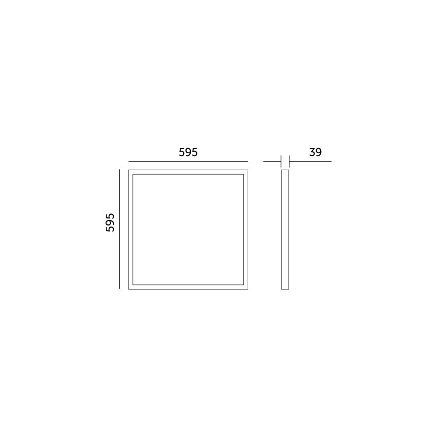 LED Přisazený panel BRISBANE LED/36W/230V 4000K 59,5x59,5 cm černá