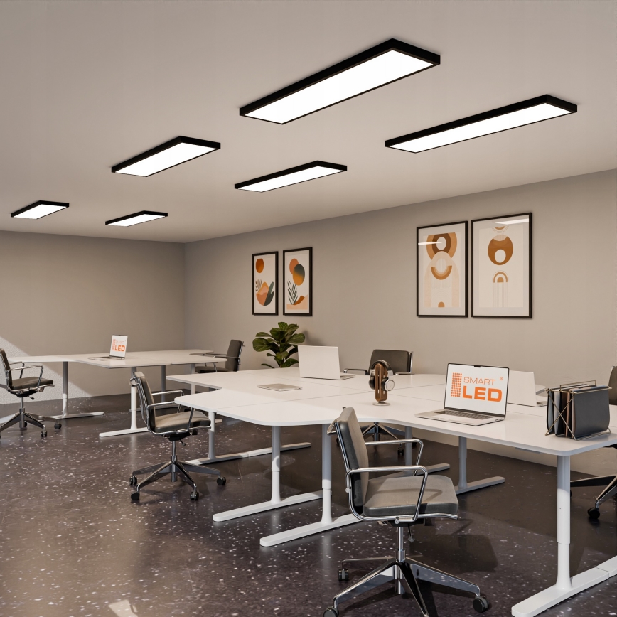 LED Přisazený panel LED/60W/230V 30x120 cm černá