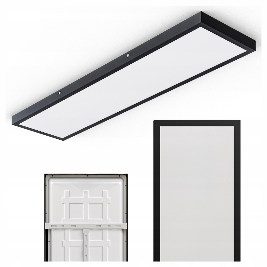 LED Přisazený panel LED/60W/230V 30x120 cm černá