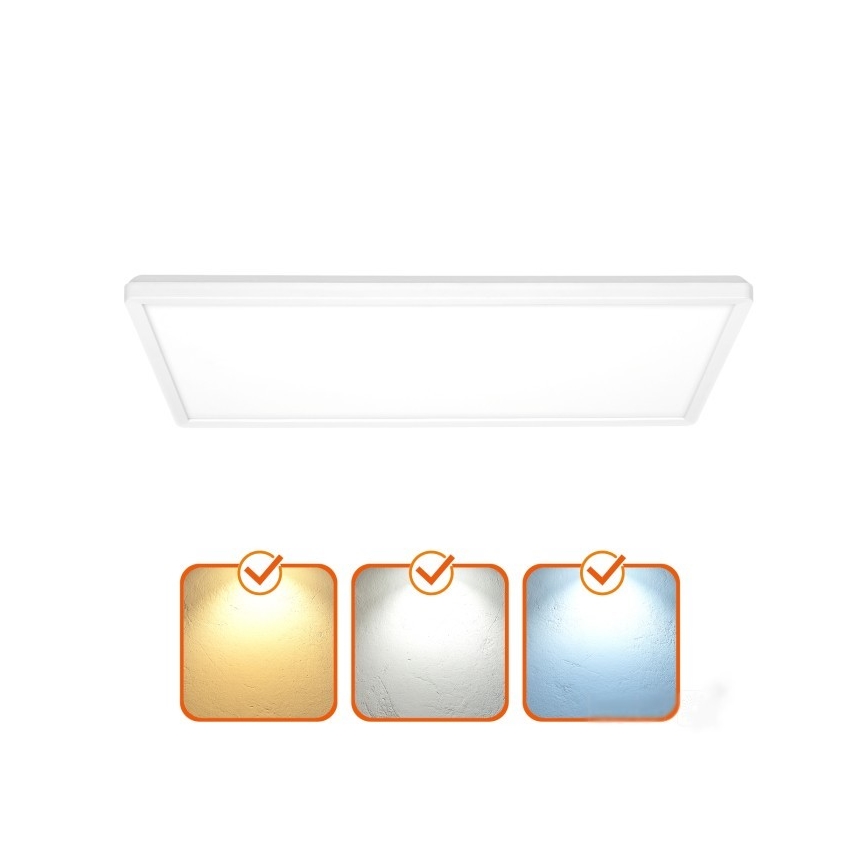 LED Přisazený panel NIVERA LED/32W/230V IP54 3000/4000/6000K 29,5x59,5 cm bílá