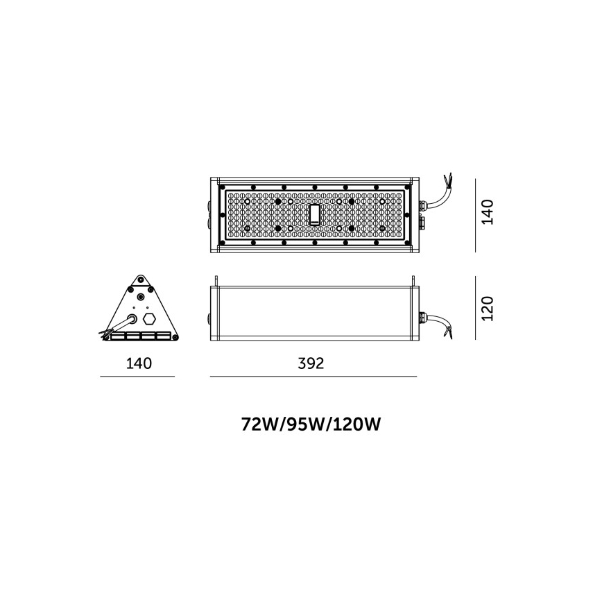 LED Stmívatelné průmyslové technické svítidlo NICO HIGHBAY LED/72/95/120W/230V 3000/4000/6000K IP65