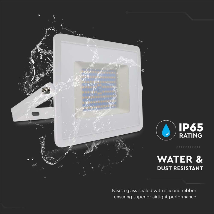 LED Reflektor LED/100W/230V 4000K IP65 bílá