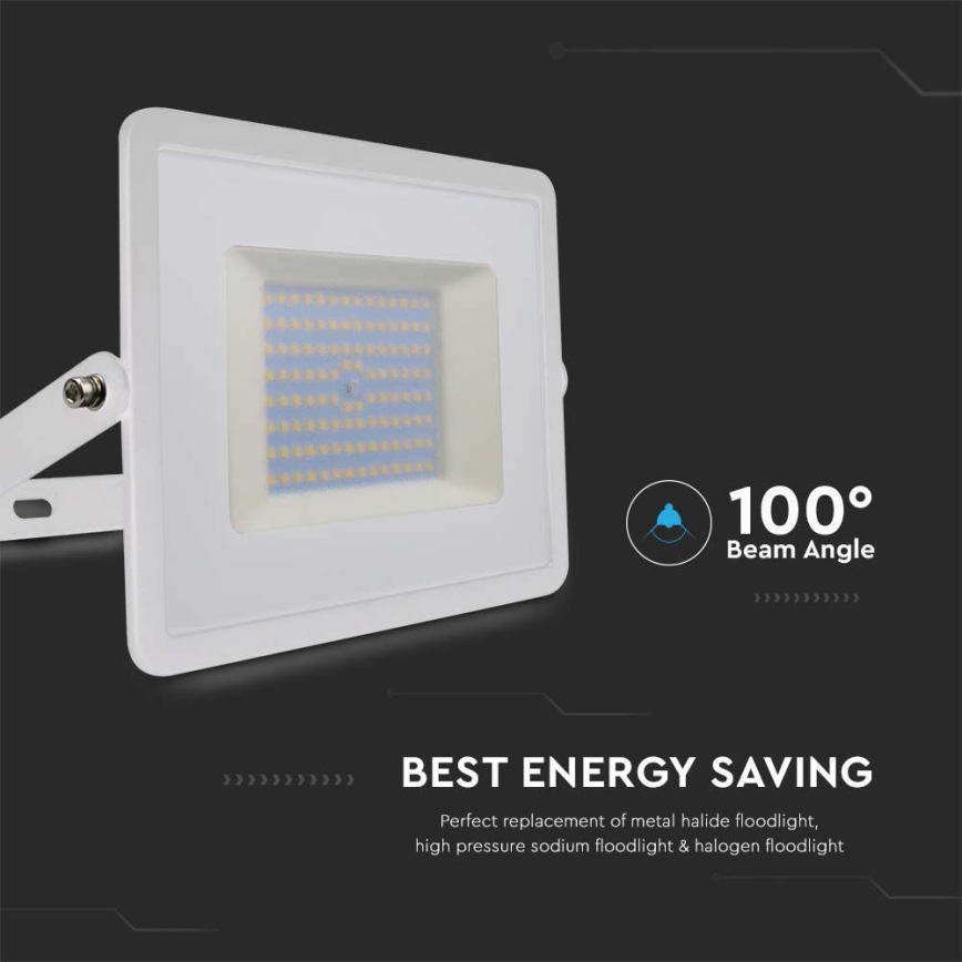 LED Reflektor LED/100W/230V 4000K IP65 bílá