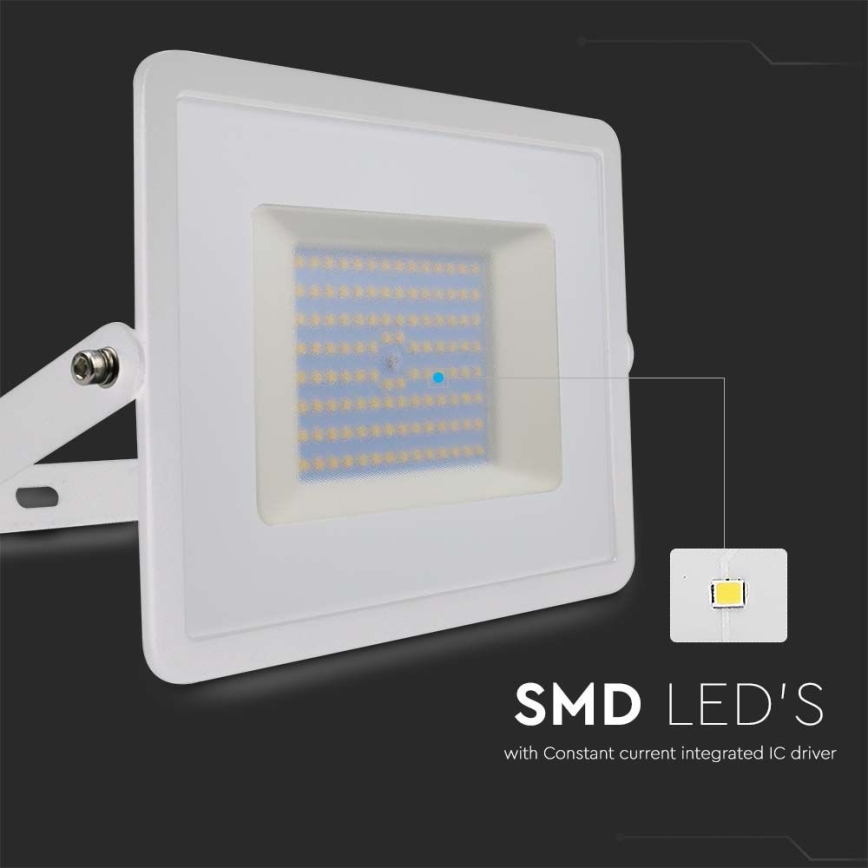 LED Reflektor LED/100W/230V 4000K IP65 bílá