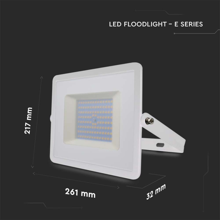 LED Reflektor LED/100W/230V 4000K IP65 bílá