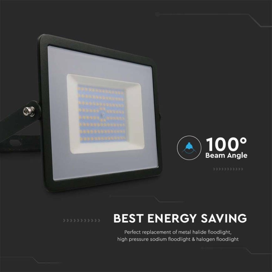 LED Reflektor LED/100W/230V 4000K IP65 černá