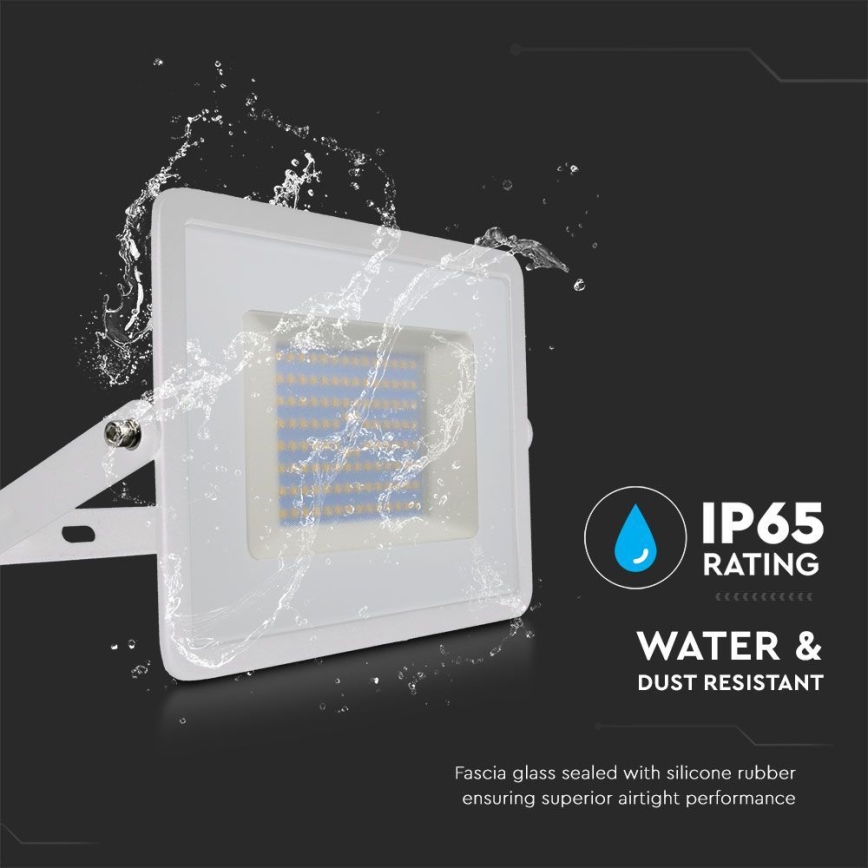 LED Reflektor LED/100W/230V 6500K IP65 bílá